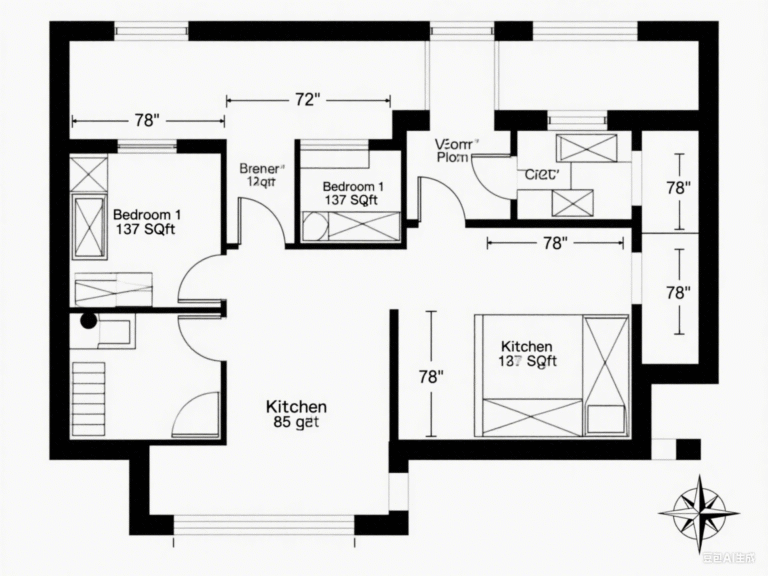 Feng Shui compliant rectangular floor plan